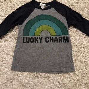 Rivet apparel Lucky Charm Kids Raglan Shirt - Black and Gray